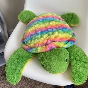 Large rainbow turtle plush